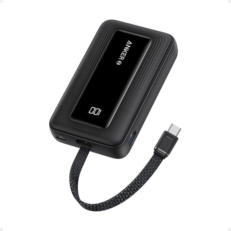 پاوربانک ۳۰ واتی انکر با ظرفیت ۱۰۰۰۰ میلی آمپر Anker Zolo Power Bank Built-in USB-C Cable مدل A1688 - Image 1