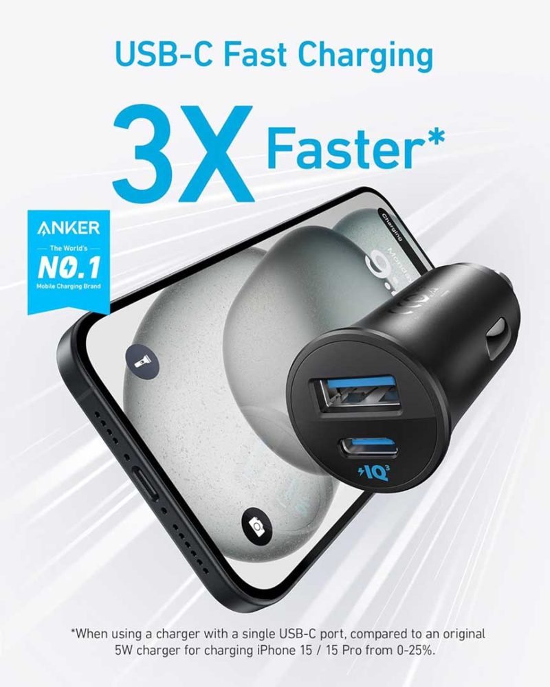 شارژر فندکی انکر Car charger 30W 2 ports A2741 - Image 2