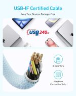 کابل شارژ انکر Anker Zolo USB-C to USB-C 180CM Cable Fast Charging 240W مدل A8060 - Image 3