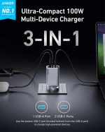 شارژر دیواری انکر Anker Prime Charger USB C 3-Port Super Compact Charger 100W مدل A2688 - Image 5