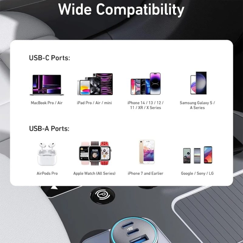 شارژر فندکی 67W انکر مدل A2736 USB-C to USB-C