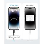 کابل USB-C به لایتنینگ انکر Anker 310 مدل A81A5 USB C to Lightning Cable 90 Cm سفید - Image 3