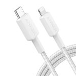 کابل USB-C به لایتنینگ انکر Anker 310 مدل A81A5 Anker 310 USB C to Lightning Cable (3FT, white), MFi Certified