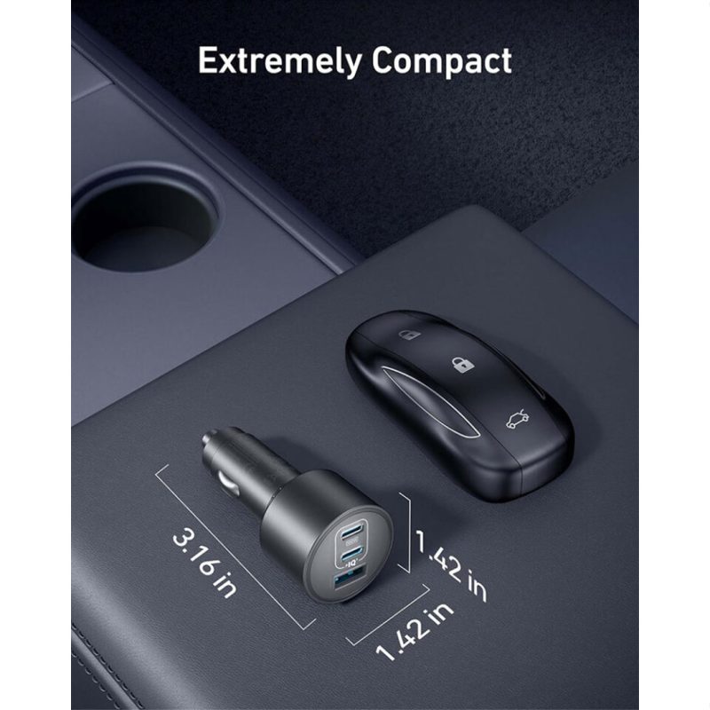 خرید و قیمت شارژر فندکی انکر Anker USB-C Car Charger 167.5W Compact 3-Port مدل A2737