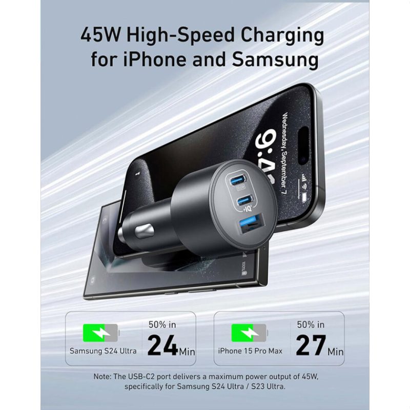خرید و قیمت شارژر فندکی انکر Anker USB-C Car Charger 167.5W Compact 3-Port مدل A2737